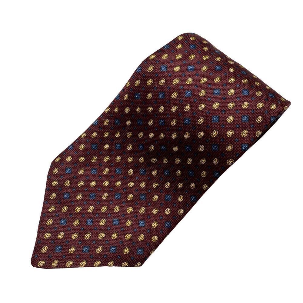Tommy Hilfiger Tie Men's Maroon Paisley 100% Silk 56.5" x 4" USA Y2K
